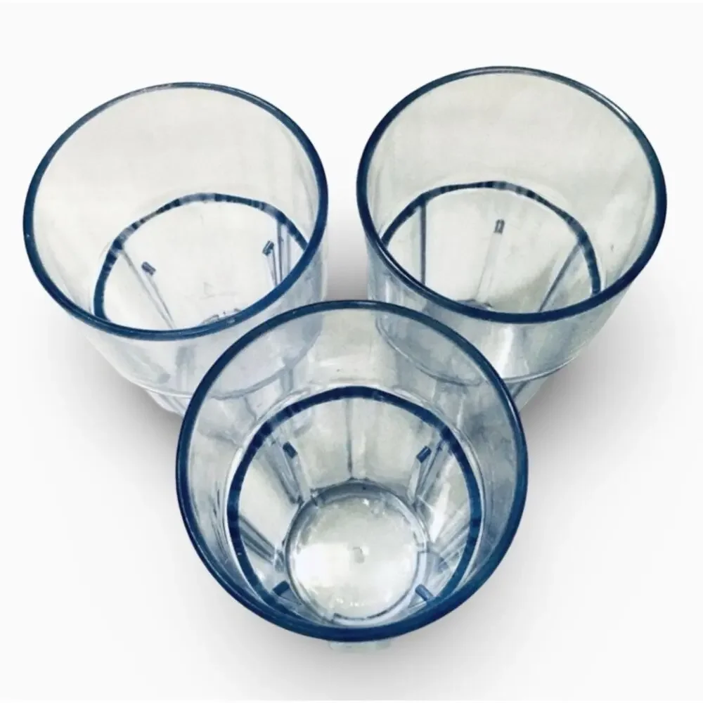 Set of 3 Plastic Glasses / Water Tumblers